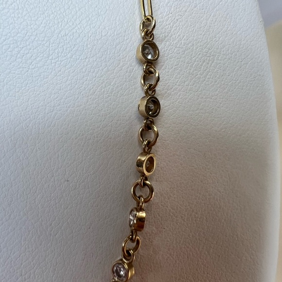 Stunning Basel Set Diamond In Paperclip Necklace Chain In 14K Yellow Gold 18" - Picture 14 of 16
